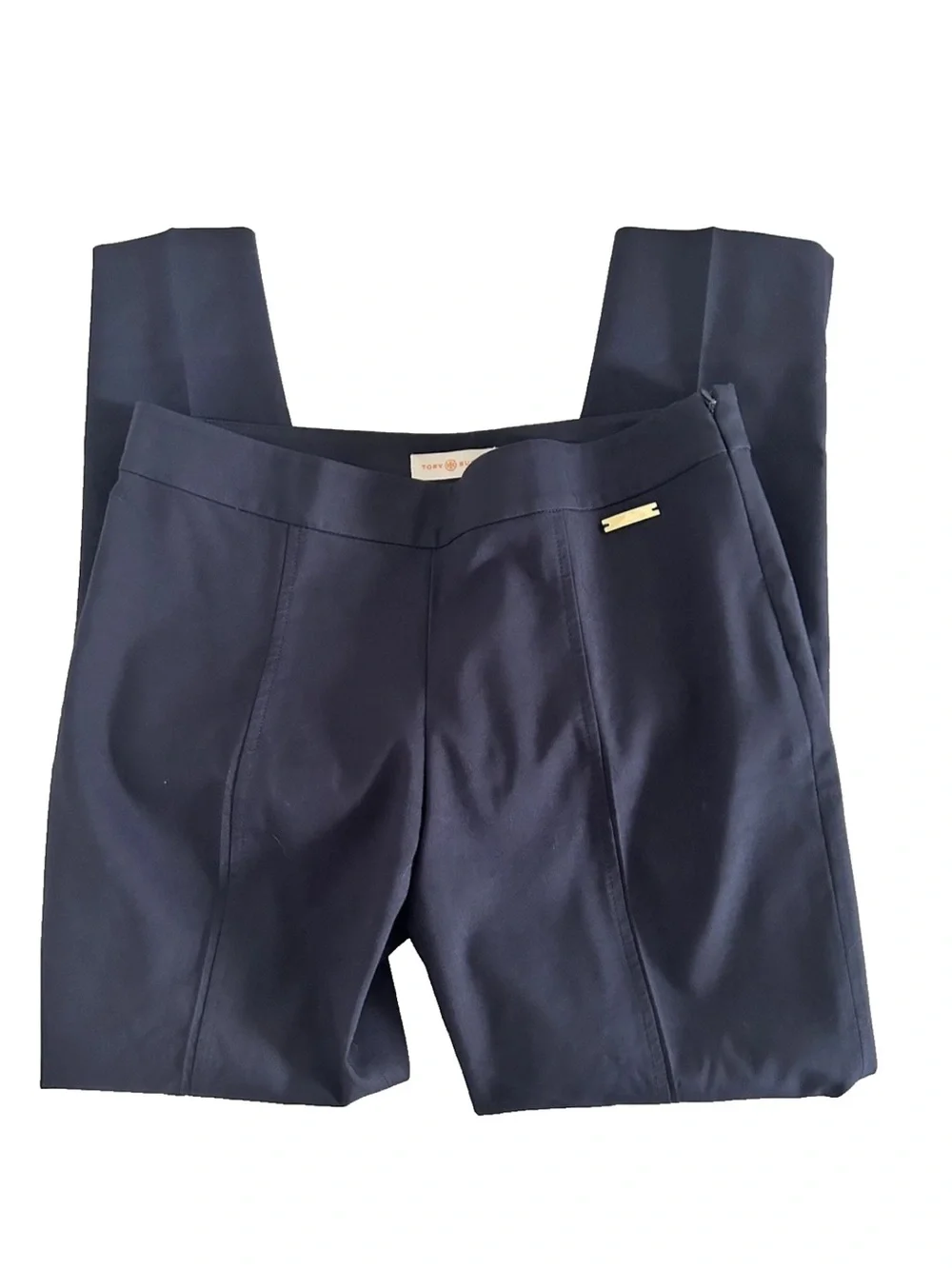 Tory Burch | Callie Skinny Crop Pants Size 4 Navy Blue Slimming Trousers